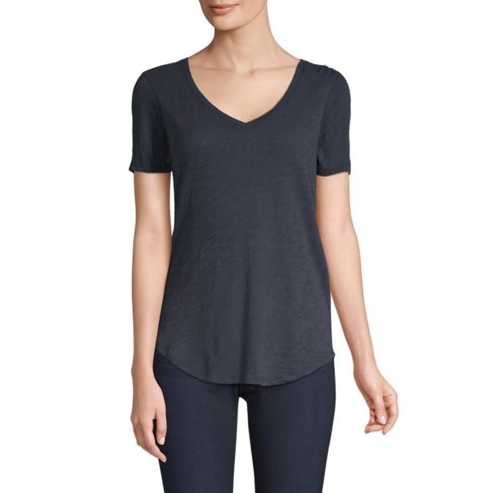 ATM Anthony Thomas Melillo Women's Slub Jersey V-Neck Tee Black XS